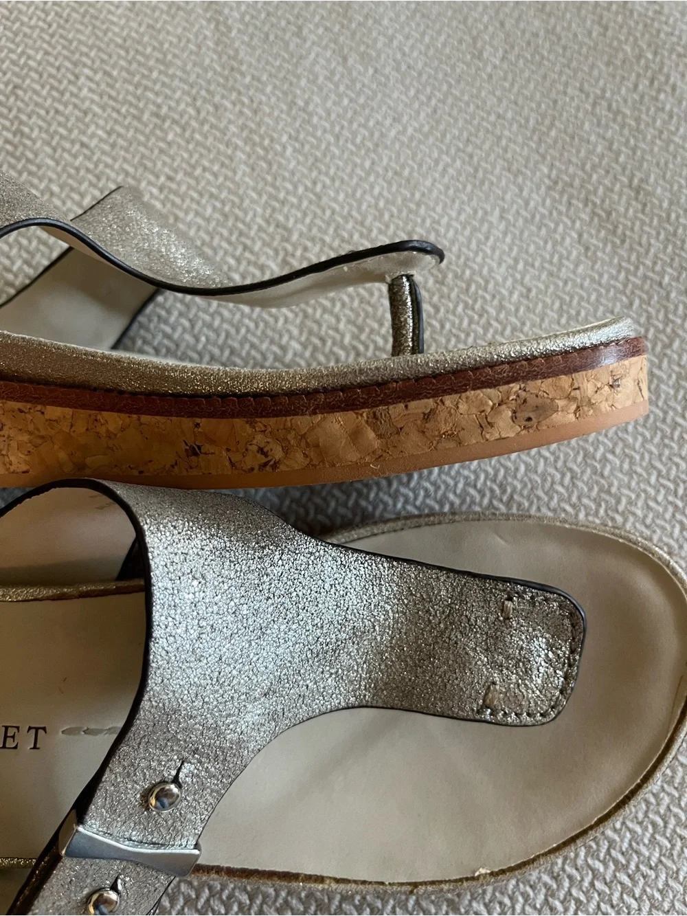 Naked Feet Women's Hadidd Leather Thong Sandals Size 6.5